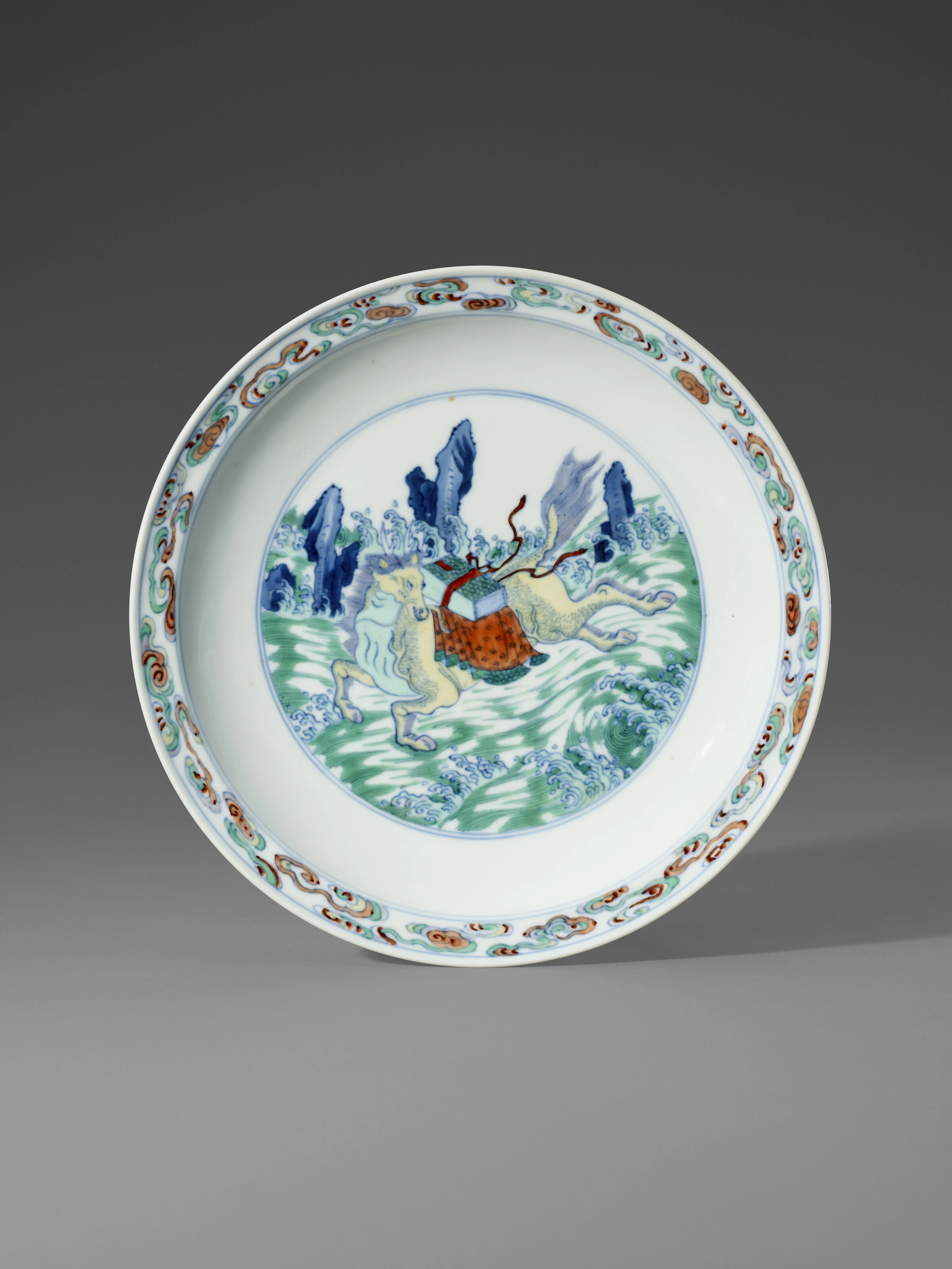 A Very Rare Doucai ' Longma ' Dish